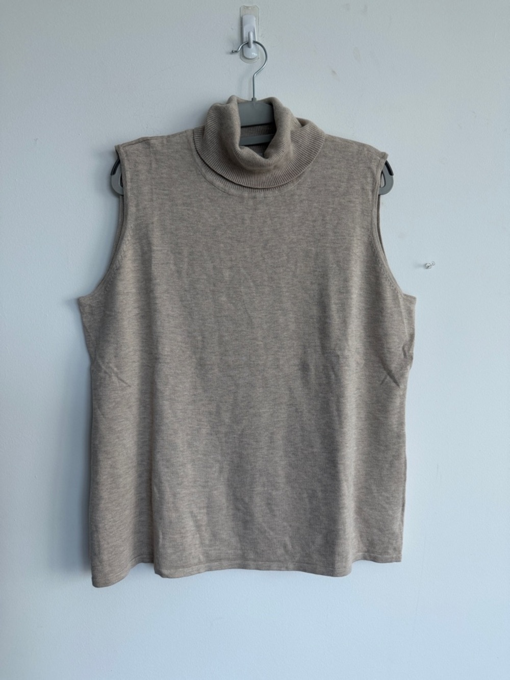 Joan Rivers Sleeveless Turtleneck Tank in Beige Taupe